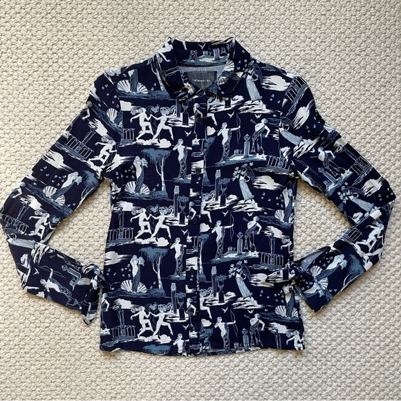 Reformation blue & white patterned blouse - Picture 3 of 11